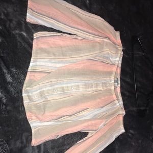 Striped off the shoulder shirt
